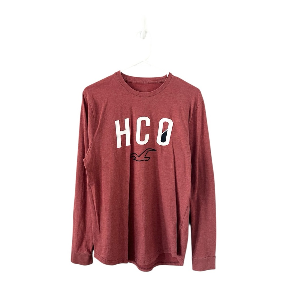 Hollister Men’s Logo Graphic Long Sleeve Top Size Medium